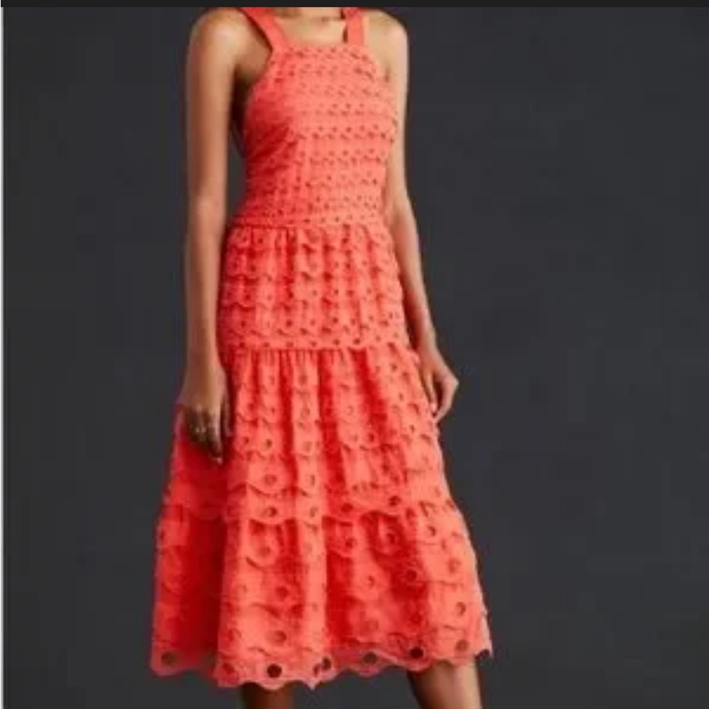 NWT Anthropologie Maeve Eyelet Halter Midi Dress Size 18W